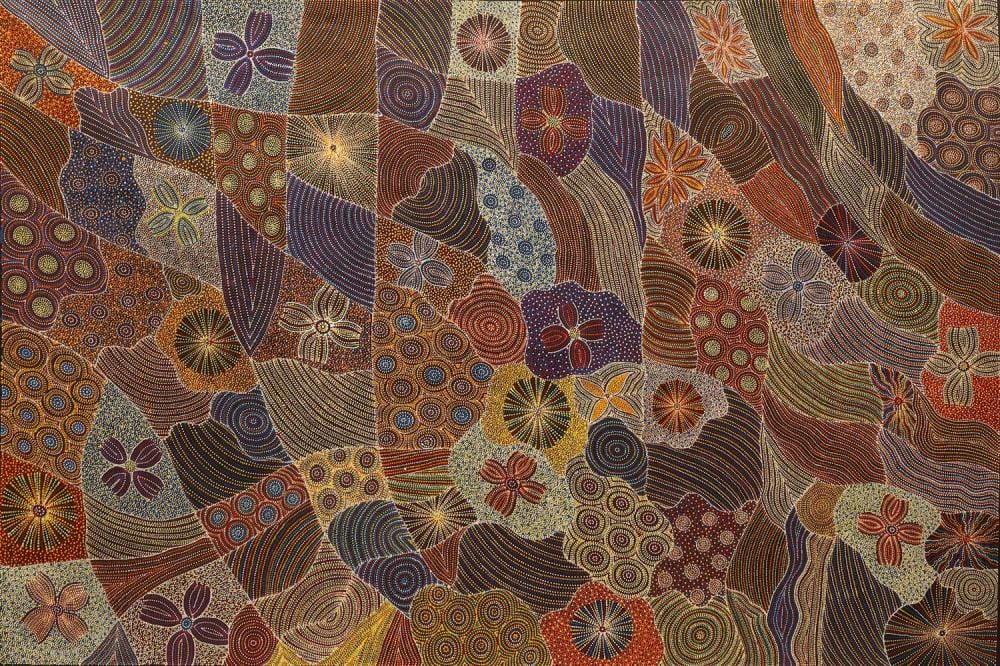 Annie Hunter comparable auction result: annie hunter wild flowers acrylic on linen 120cm x 180cm
