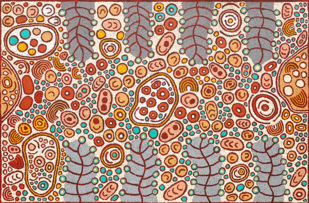 Marcia Reid Nangala comparable auction result: marcia reid nangala women s business acrylic on linen 122cm x 184cm