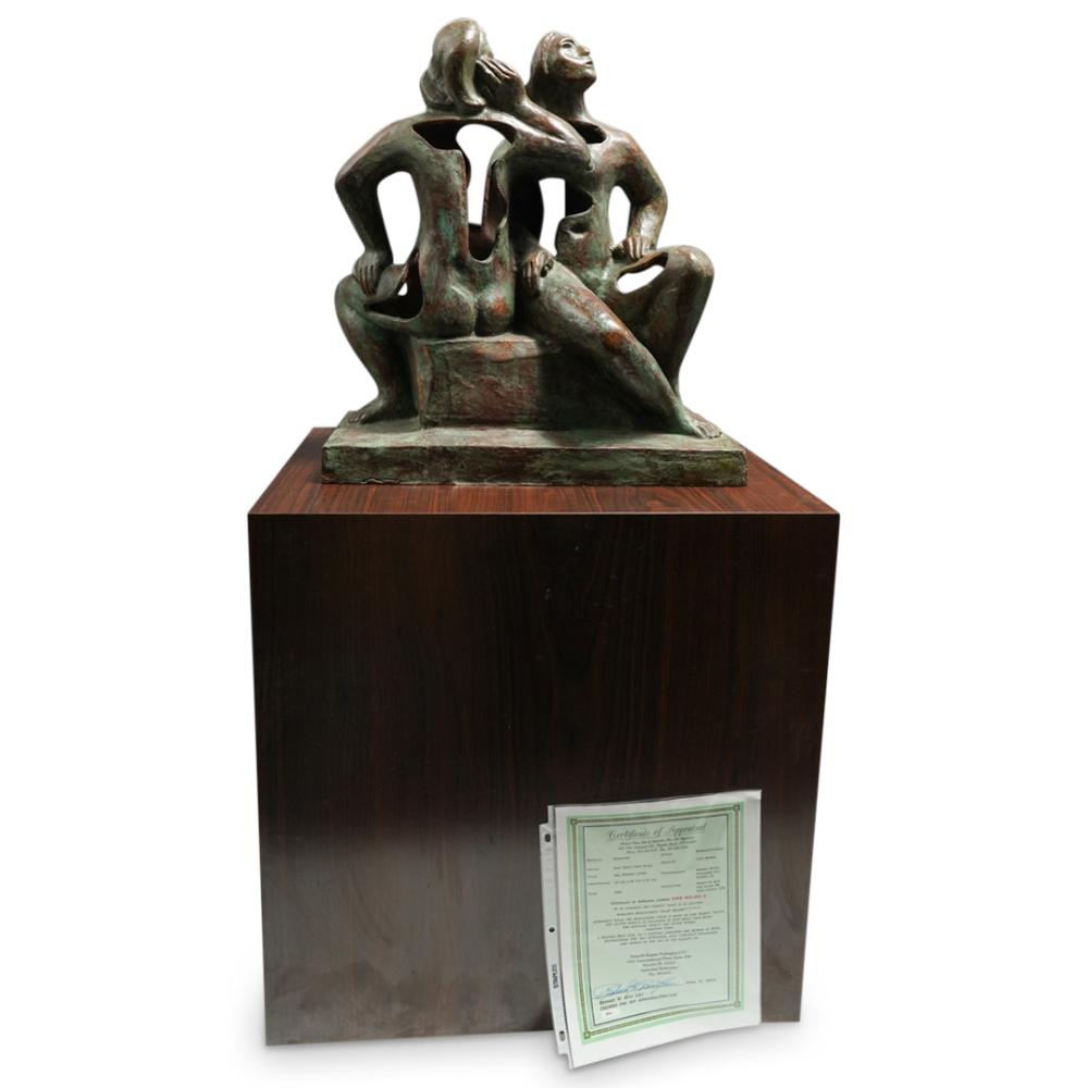 Joan Descarga comparable auction result: juan jose cruz reyes mexico 1914 1991 bronze dos mujeres figural sculpture