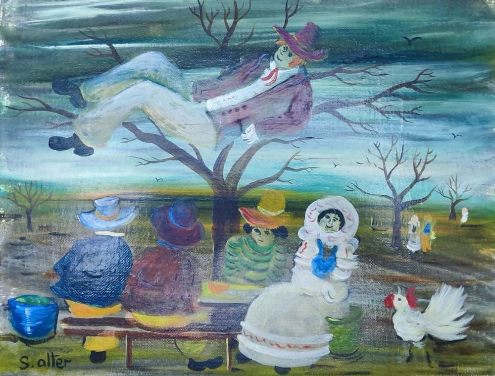 Shlomo Alter comparable auction result: shlomo alter 1936 2001 feast in the village