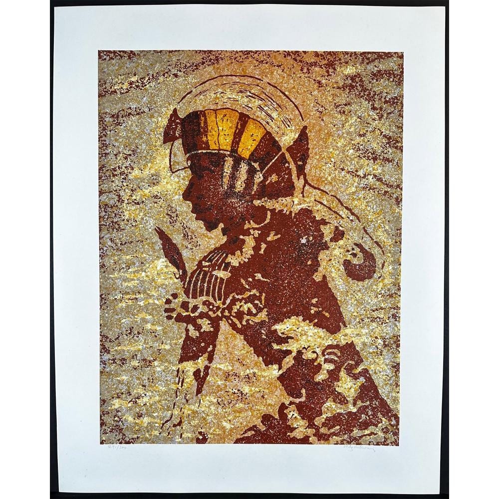 Douglas Mazonowicz comparable auction result: douglas mazonowicz american 1920 2001 screenprint the hand of man helmeted warrior signed