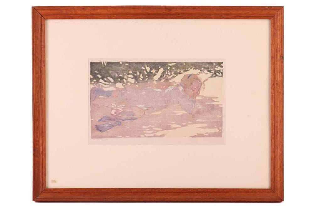 Mabel Alington Royds comparable auction result: mabel alington royds 1874 1941 sunspots signed in pencil m a royds lower left colour woodcut 13 5 x 23 cm framed and glazed 34 x 44 cm