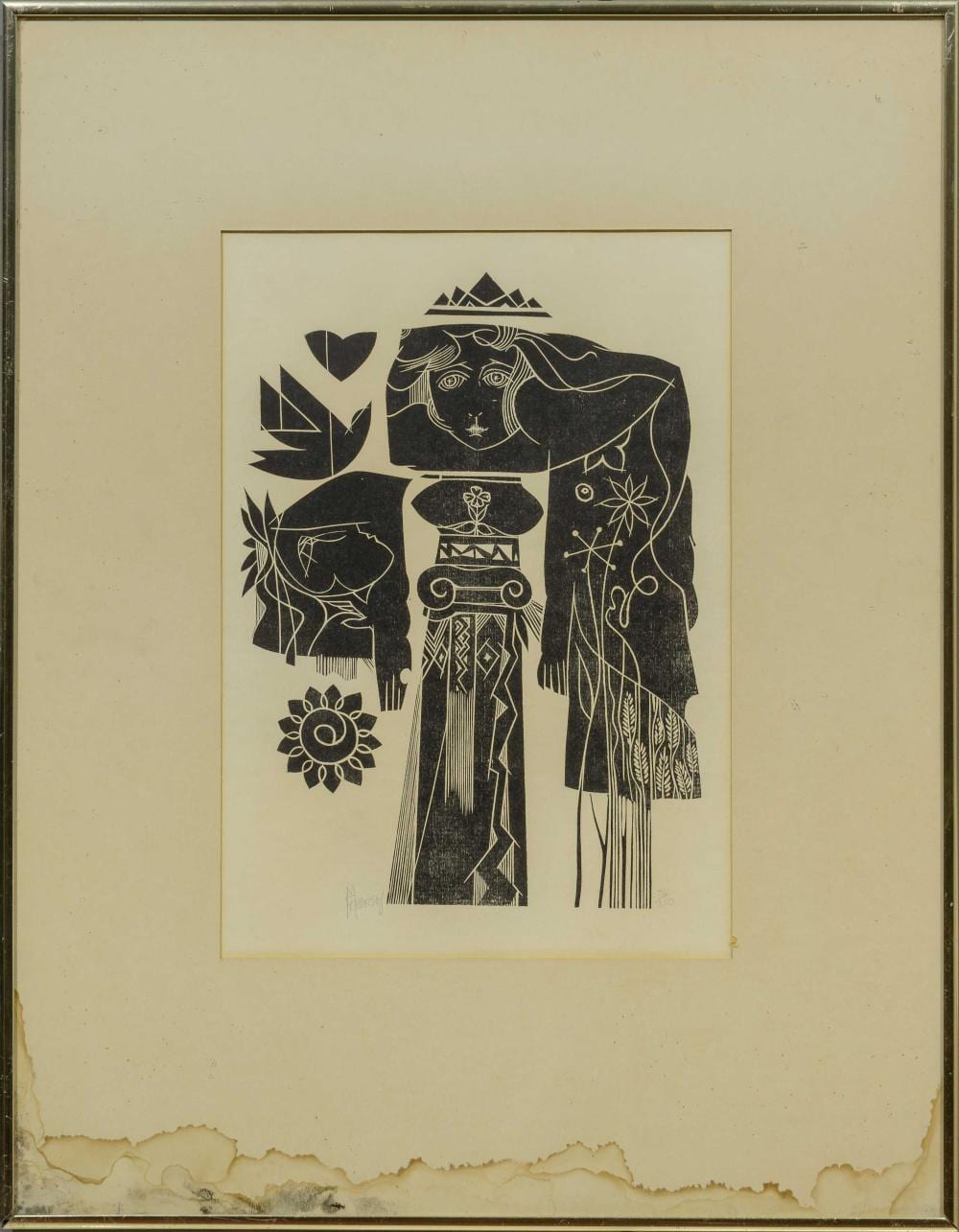 Raymond Andrews comparable auction result: raymond andrews sa born 1948 woodcut abstract signed numbered 76 250 in pencil 35 x 25 sheet size
