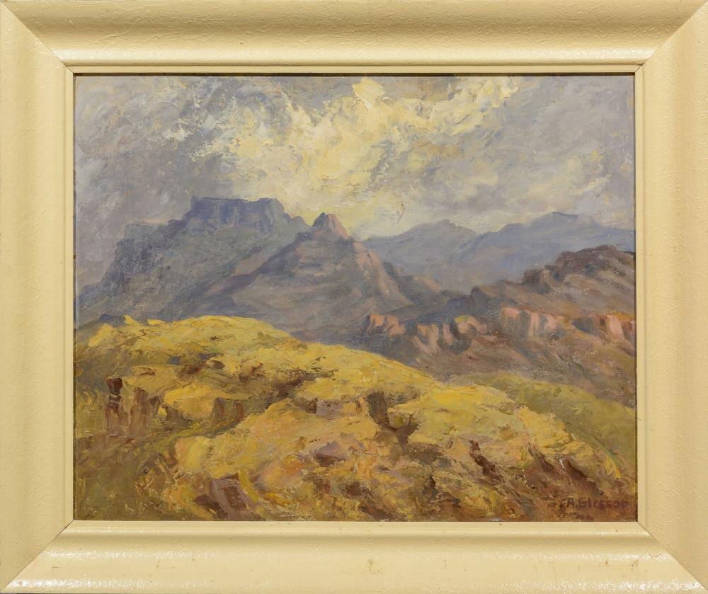 Allerley Glossop comparable auction result: allerley glossop sa 1870 1955 oil drakensberg mountain landscape signed 40 x 50