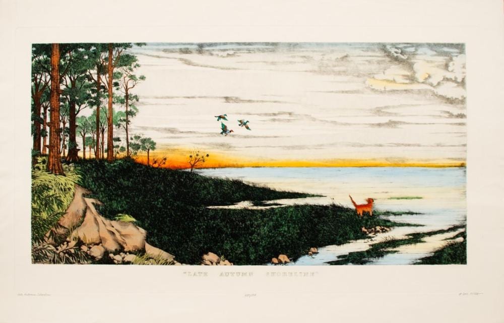 dan mitra late summer hand colored etching · Auctions at Showplace · 2024-08-28 Dan Mitra comparable auction result: dan mitra late summer hand colored etching