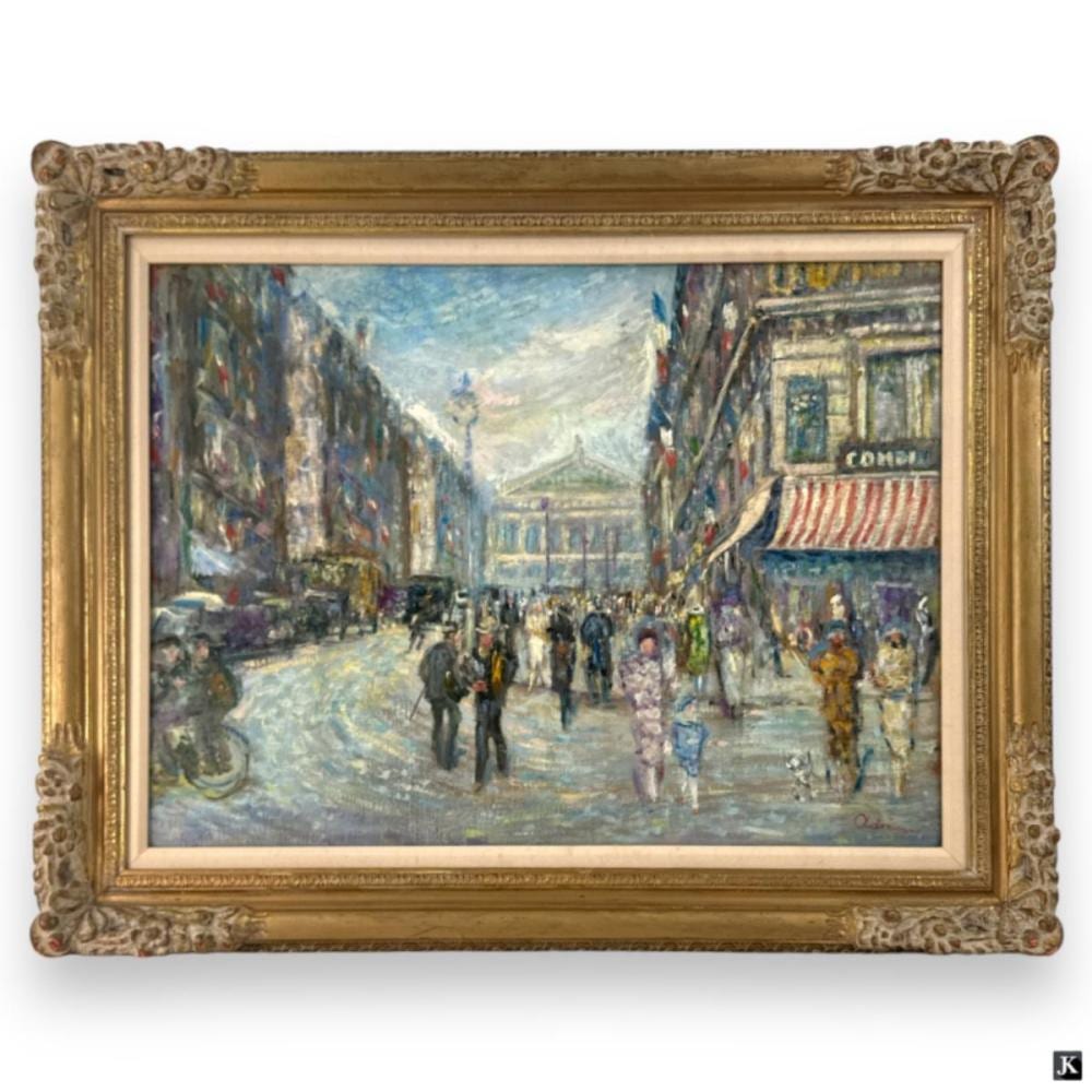 Camillo Adriani comparable auction result: camillo adriani oil on canvas paris street