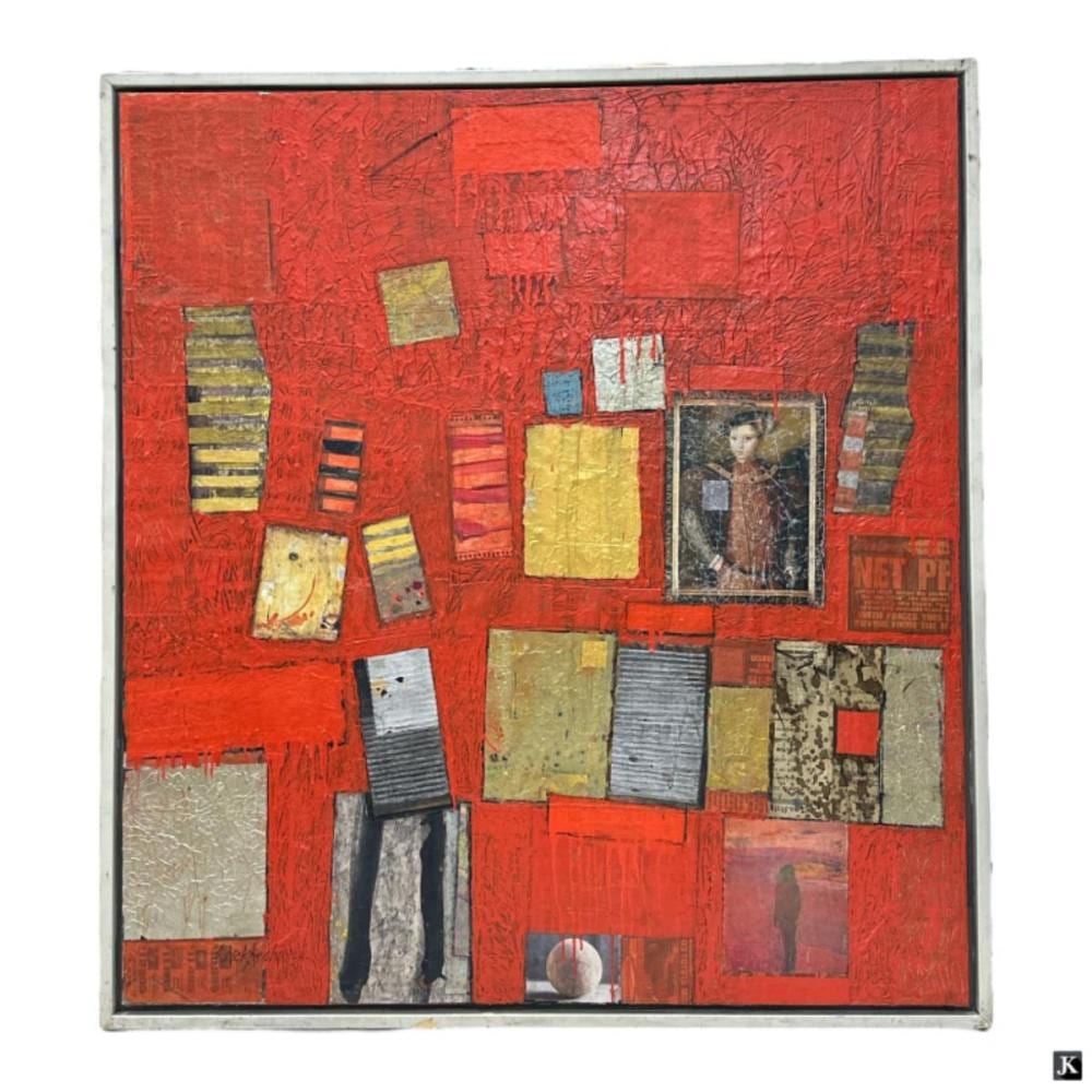 Patrick Archer comparable auction result: patrick archer usa b1926 large mixed media board