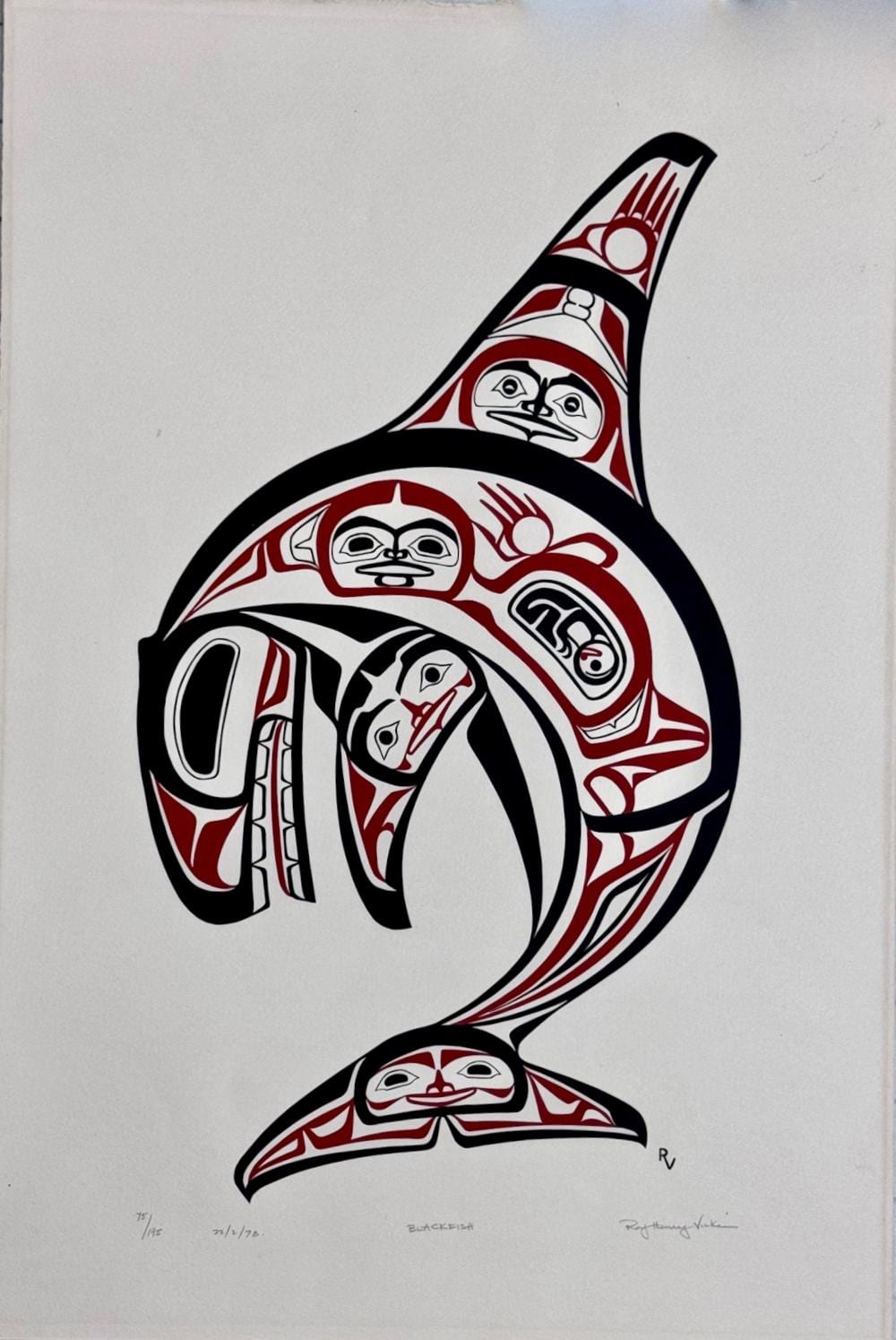 Roy Henry Vickers comparable auction result: roy henry vickers british columbia b 1946 blackfish 1978