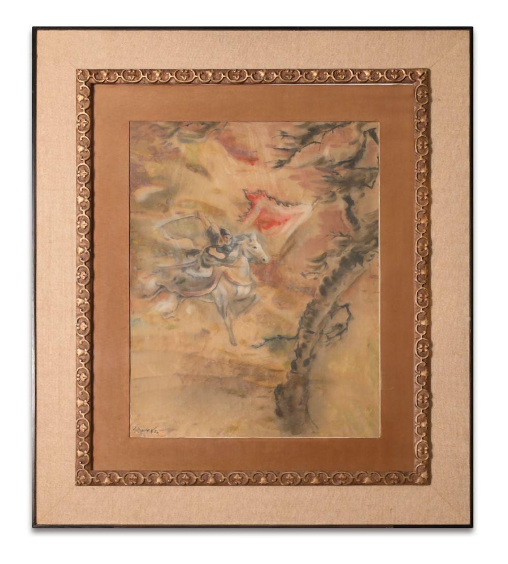 Tu Duyen comparable auction result: tu duyen 1915 2012 61 5 x 47 5 cm cavalry with a fiery spirit