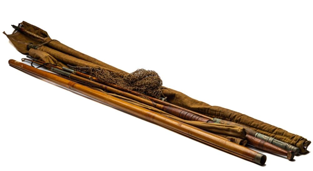Albert Hardy comparable auction result: a collection of vintage cane fly fishing rods gear including hardy brothers and horrocks ibbotson