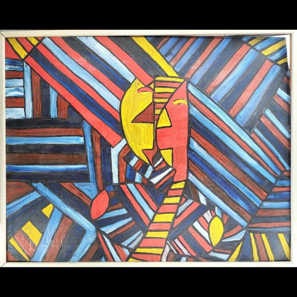 Large Local Florida Artist John Scherer Oil On Cardboard Abstract Painting sold by RB Fine Arts, lot 99 — auction record photograph