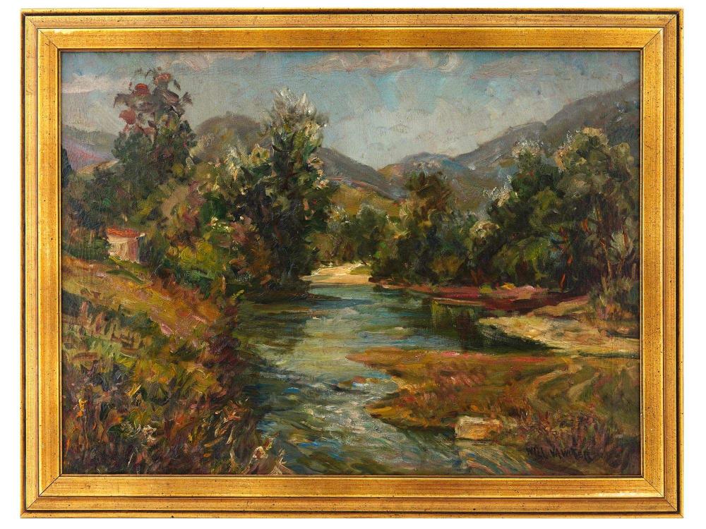 AMERICAN LANDSCAPE OIL PAINTING BY WILL VAWTER sold by Antique Arena Inc, lot 141 — auction record photograph
