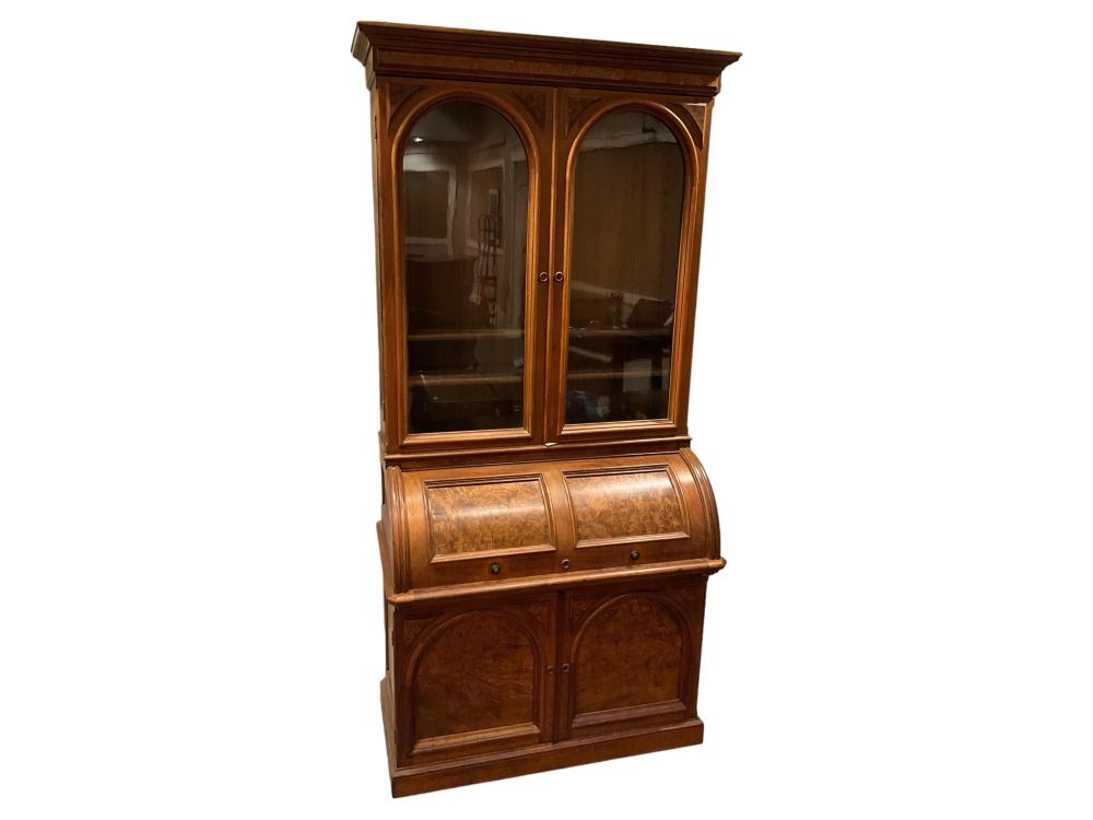 Auction comp thumbnail for Walnut Cylinder Roll Top Desk 94 1/4 x 45 x 24 in. (239.4 x 114.3 x 61 cm.) (Apple Tree Auction Center, Lot 4001)