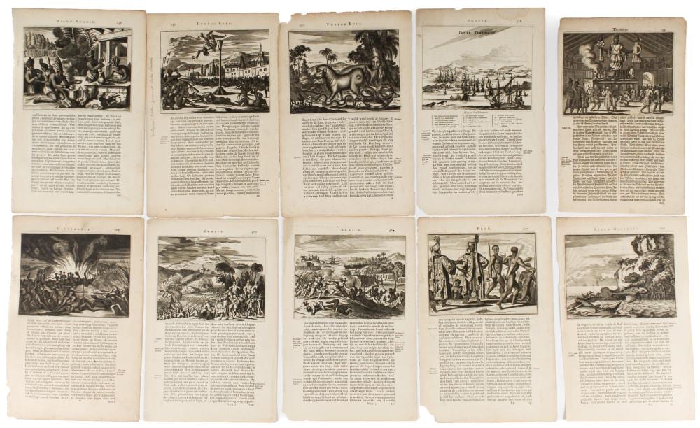 Arnoldus Montanus comparable auction result: arnoldus montanus ten native american engravings de nieuwe en onbekende weereld