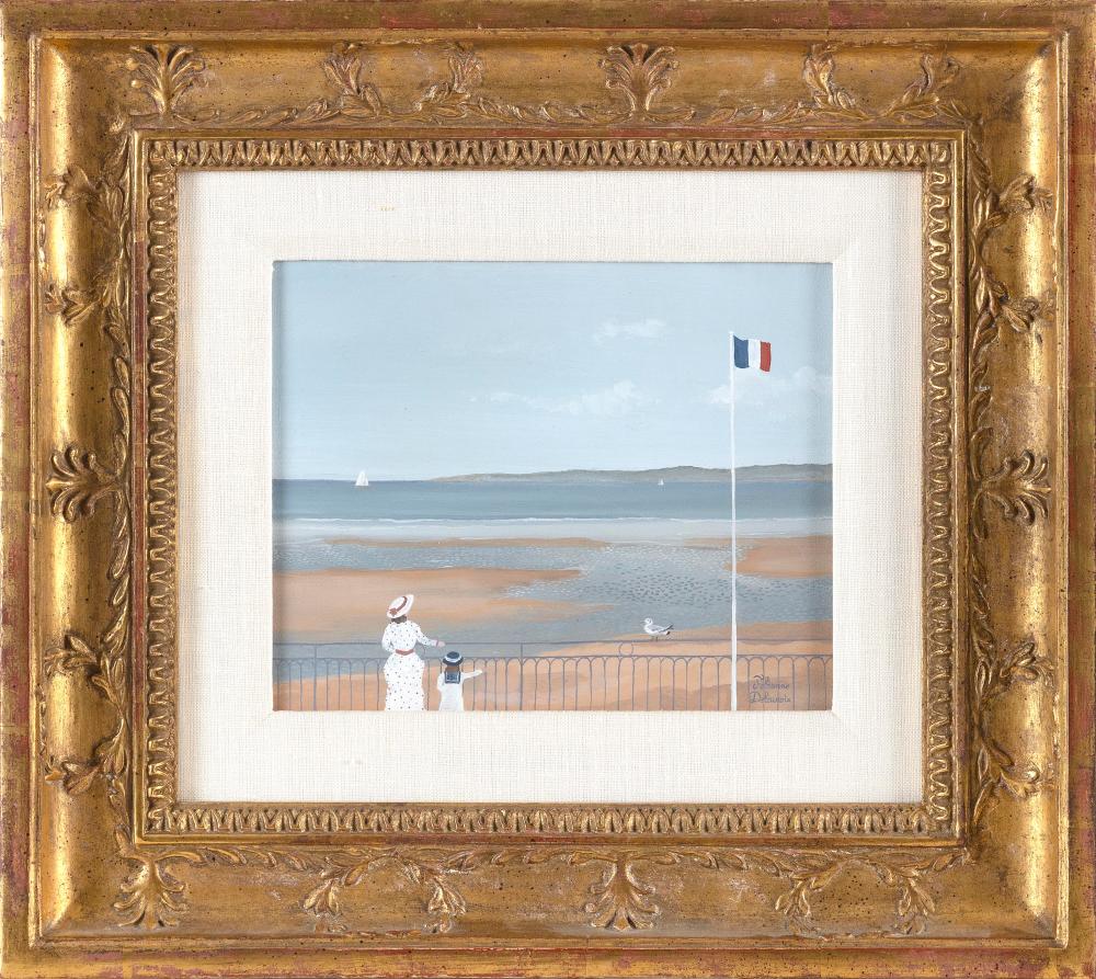 Fabienne Delacroix comparable auction result: fabienne delacroix france madagascar 1972 vacances deauville acrylic on canvas 6 75 x 8 5 framed 13 5 x 15