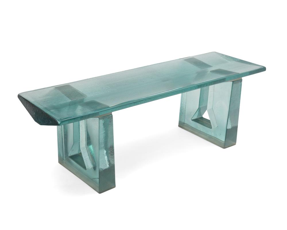 john conard lewis b 1942 a cast art glass bench early 21st century · John Moran Auctioneers · 2024-08-13 John Conard Lewis comparable auction result: john conard lewis b 1942 a cast art glass bench early 21st century