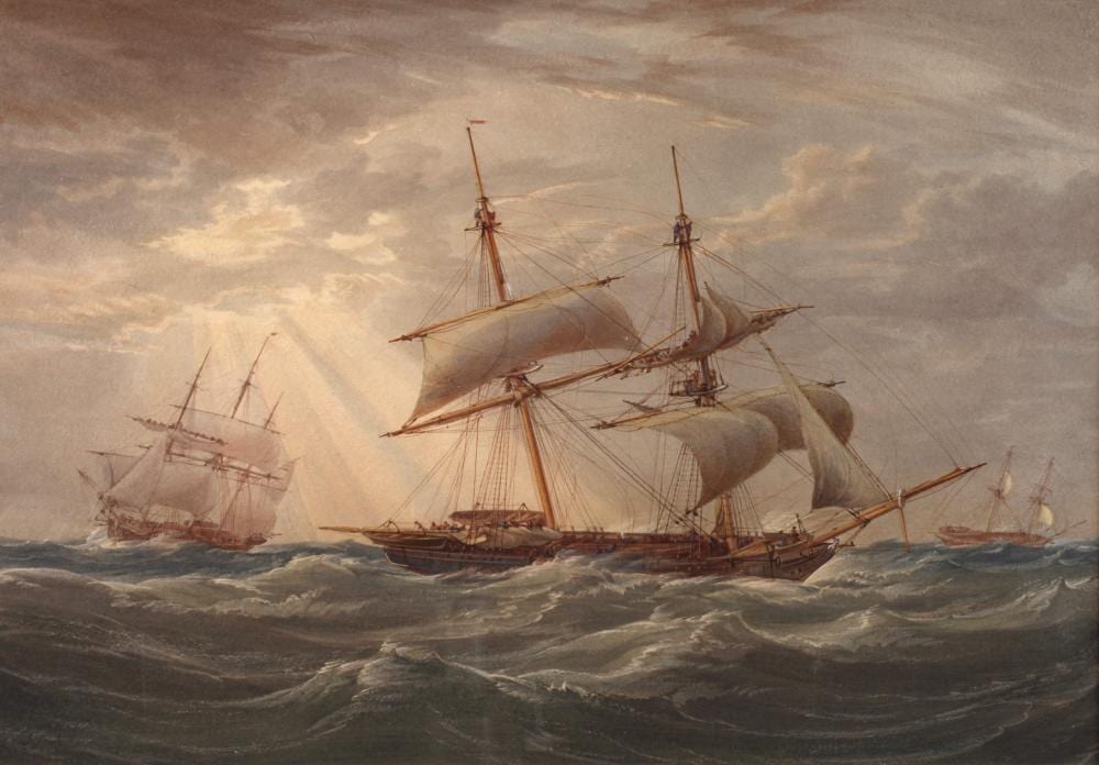 William (1803) Joy comparable auction result: william joy attr segelschiffe auf hoher see
