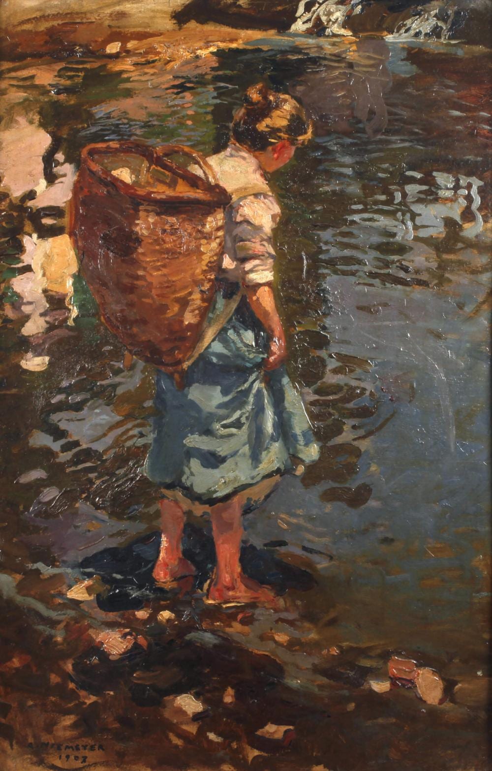 Adelbert Niemeyer comparable auction result: adelbert niemeyer beim berqueren des flusses