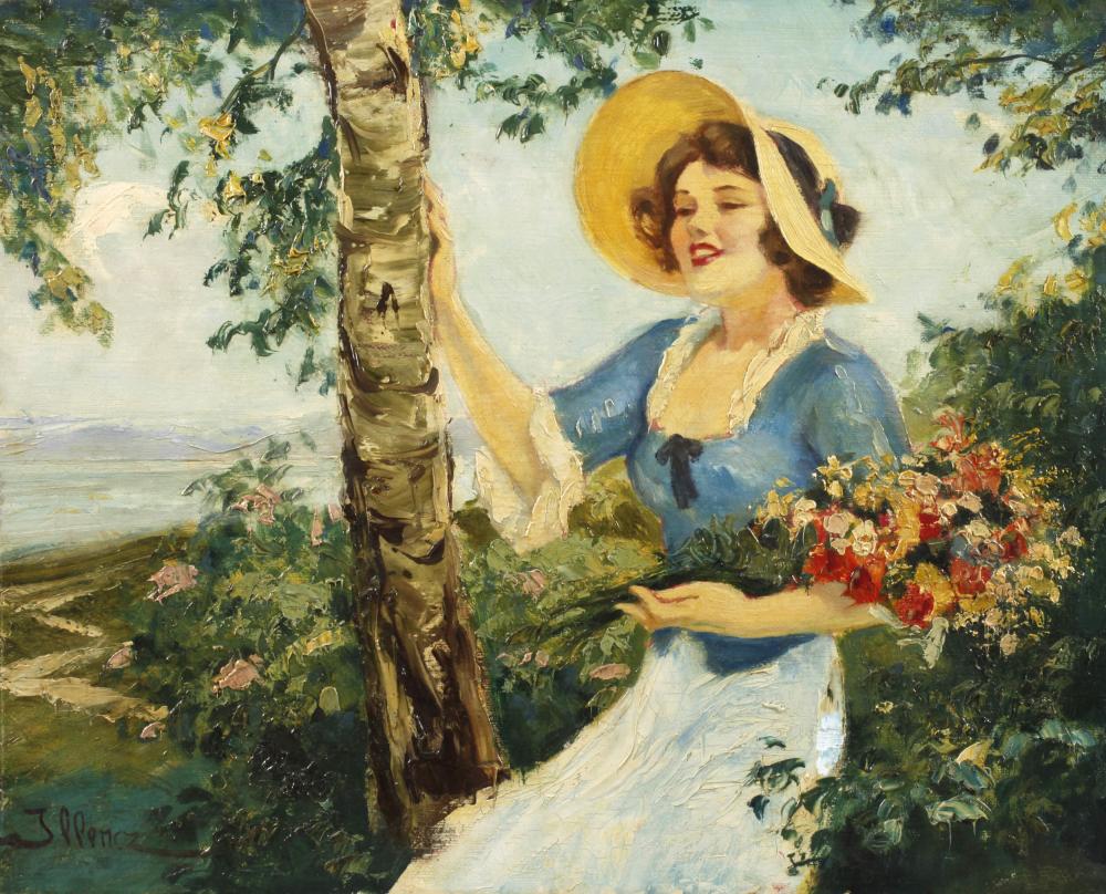 Lipót Illencz comparable auction result: leopold illencz m dchen unter birken