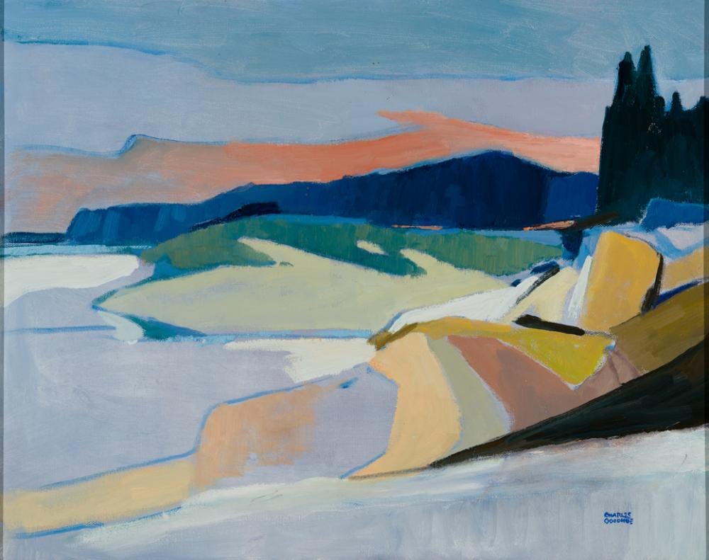 Charles Goodhue comparable auction result: charles goodhue am 1915 2005 lavender sunset oil on canvas framed