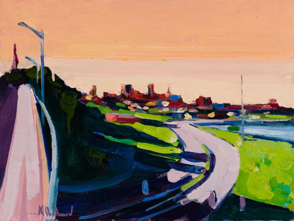 Alfred Chadbourn comparable auction result: alfred chadbourn am 1921 1998 marginal way portland 1979 oil on canvas framed