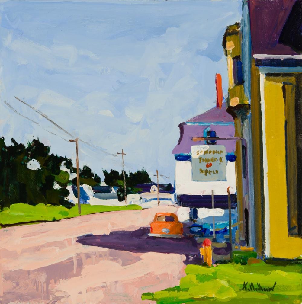 Alfred Chadbourn comparable auction result: alfred chadbourn am 1921 1998 main st stonington 1991 oil on linen framed