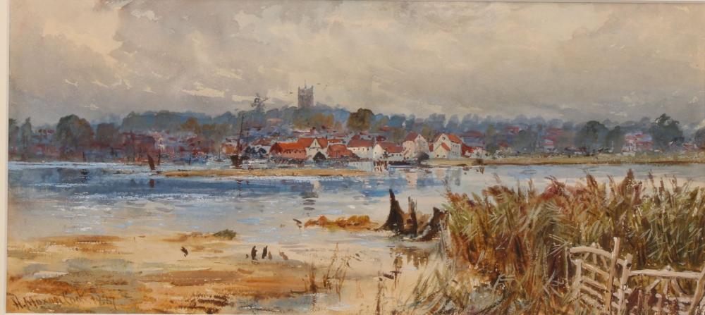 Herbert Moxon Cook comparable auction result: herbert moxon cook 1844 1928 woodbridge suffolk signed dated 1887 watercolour 17cm x 38cm