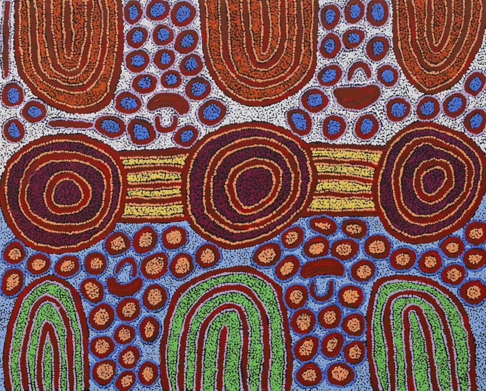 Debra Young Nakamarra comparable auction result: debra young nakamarra my country acrylic on linen 82cm x 101cm