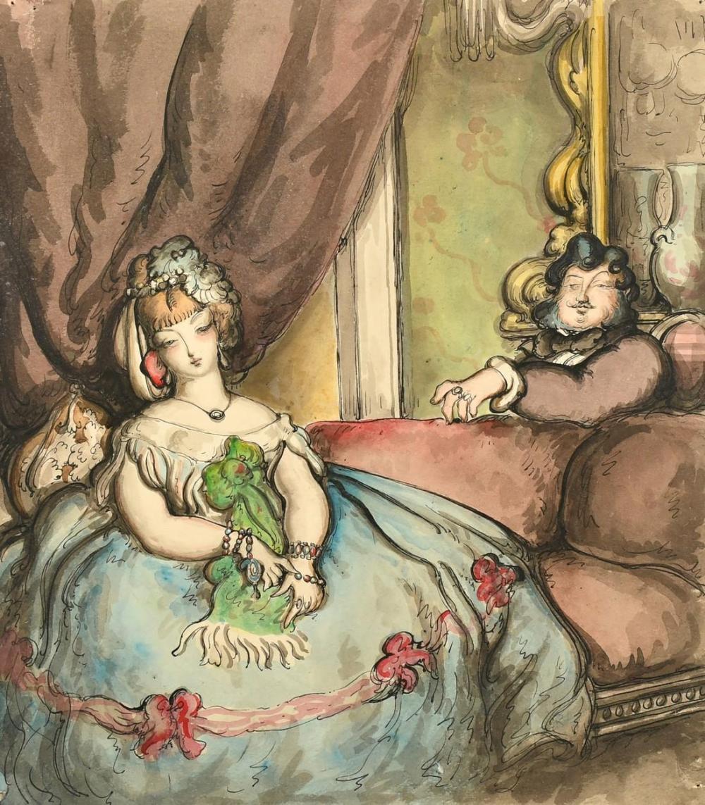 H. Hope Read comparable auction result: harold hope read 1881 1959 a lady and gentleman in a lavish interior watercolour 11 x 9 75 28 x 25cm