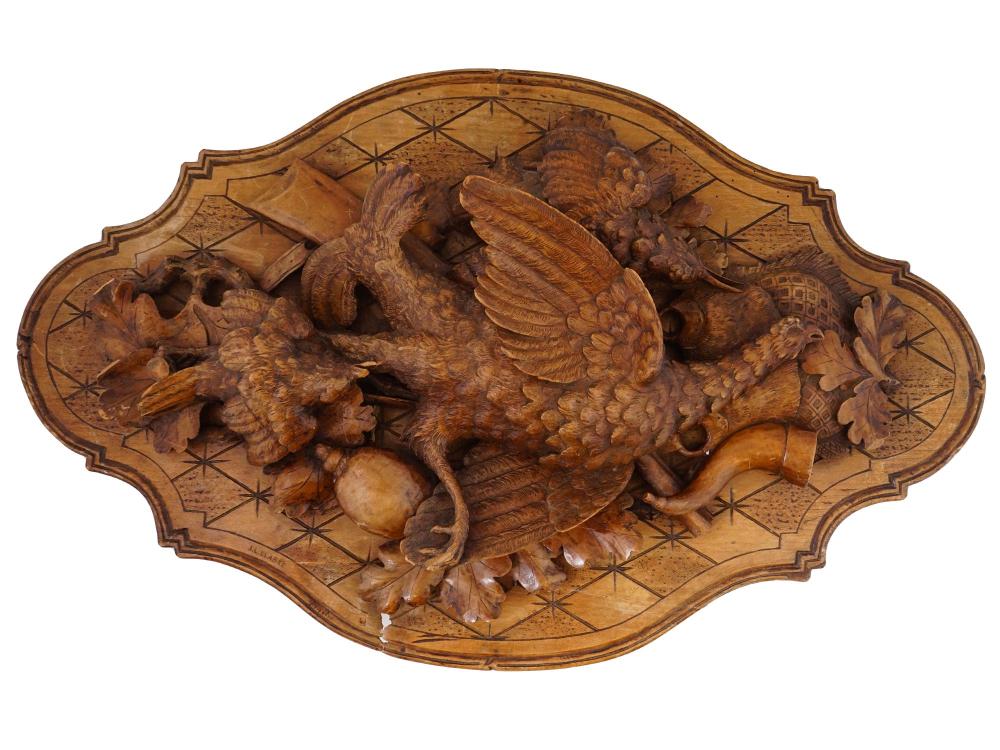 John Louis Clarke comparable auction result: hand carved sculptural plaque by john louis clarke