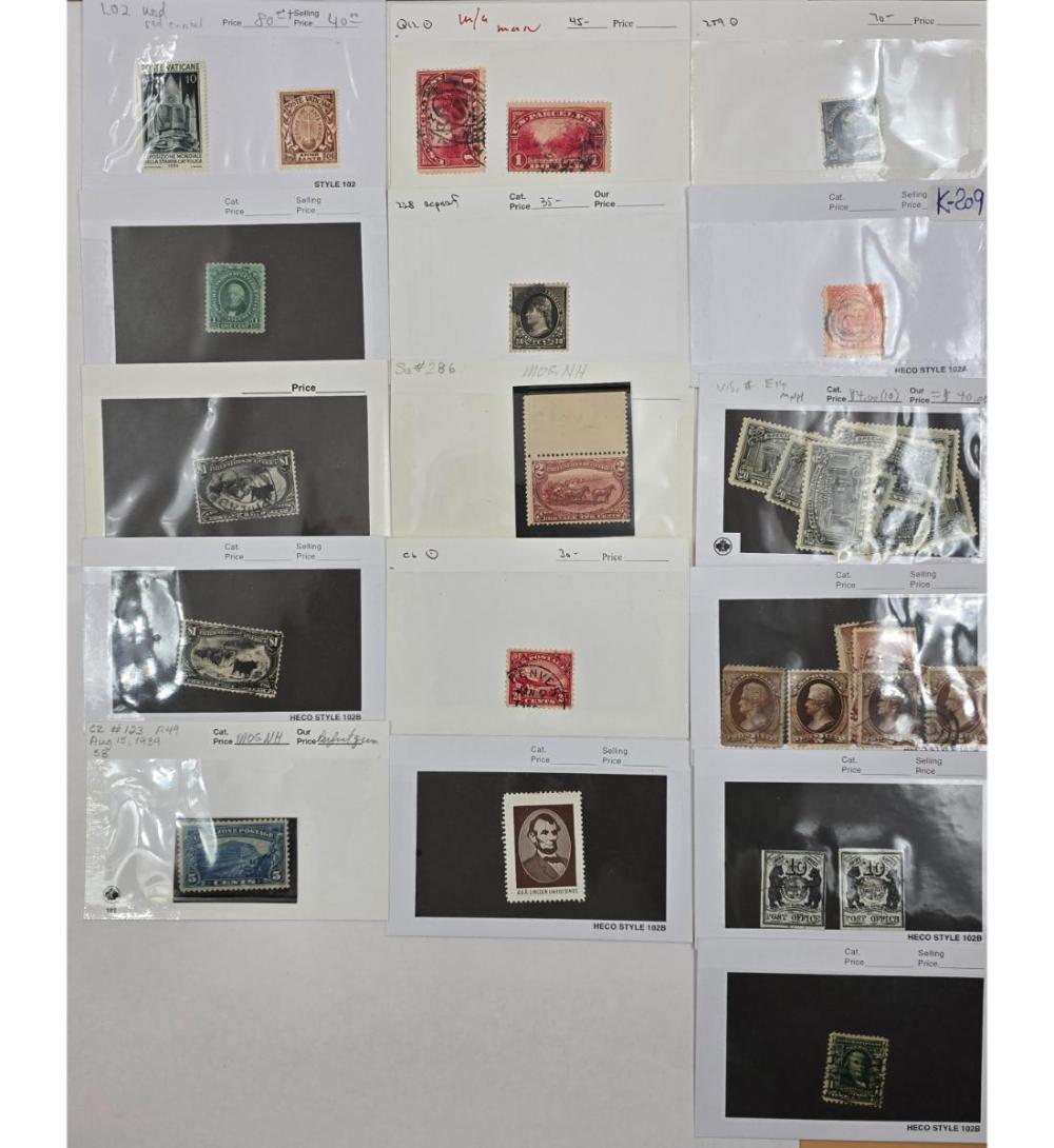 Grouping Of 30+ U.S Postage Stamps See Pics sold by RB Fine Arts, lot 86 — auction record photograph