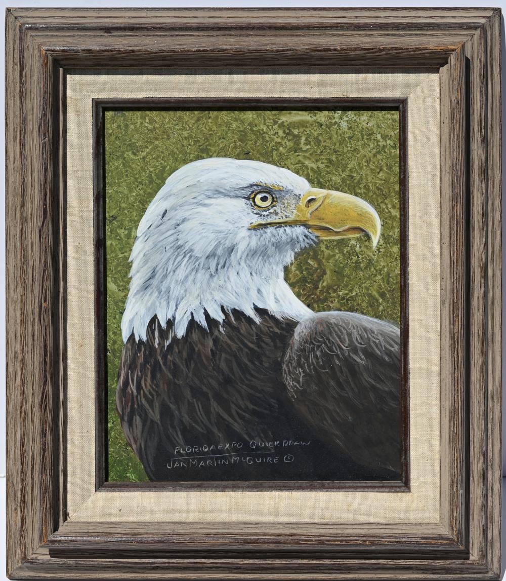 Jan Martin McGuire comparable auction result: jan martin mcguire b 1955 bald eagle
