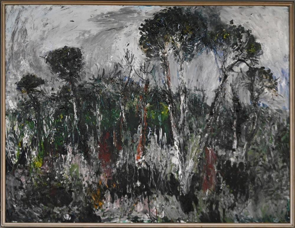 Gil Jamieson comparable auction result: gil jamieson forest oil on board signed lower left 105 x 136cm frame size 111 x 141cm