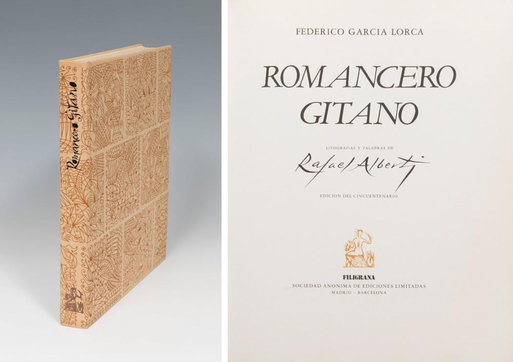 Federico García Lorca comparable auction result: federico garc a lorca fuente vaqueros granada 1898 v znar a alfacar granada 1936 and rafael alberti el puerto de santa mar a c diz 1902 1999 romancero gitano 1977