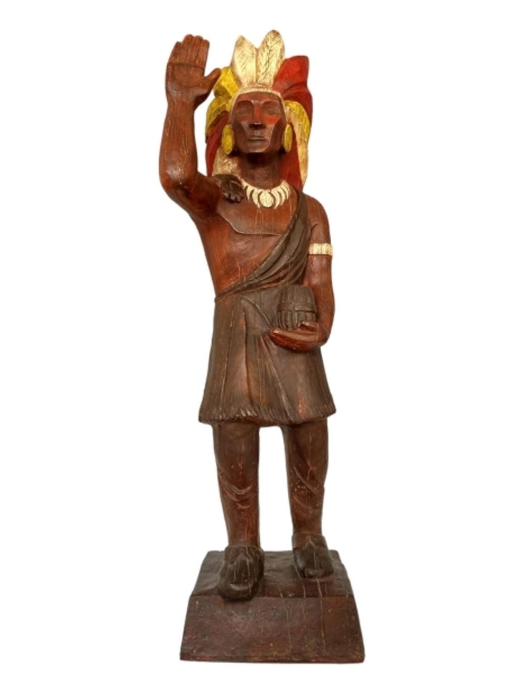 Jo Mead comparable auction result: jo mead josephine large tobacco cigar store indian statue signed