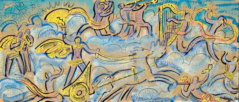 Erich Waske comparable auction result: erich waske 1889 berlin 1978 in olympus gouache on