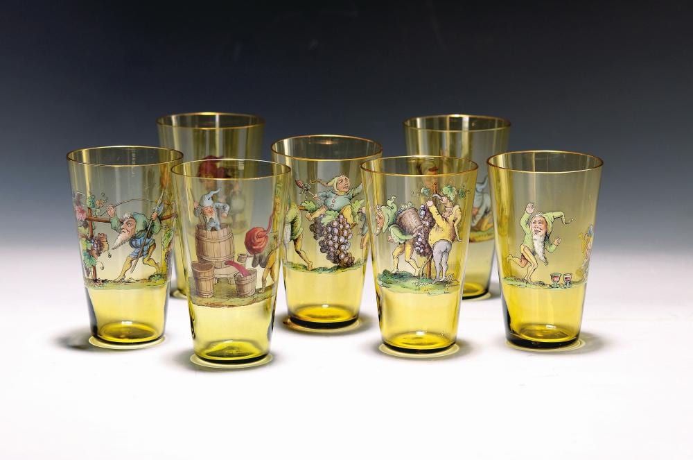 Elling William Gollings comparable auction result: 12 champagne cups fritz heckert designed by willi