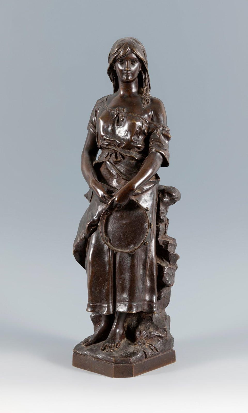 Claudius Marioton comparable auction result: claudius marioton paris 1844 1919 young man with tambourine patinated bronze sculpture signed and dated on the left side of the base
