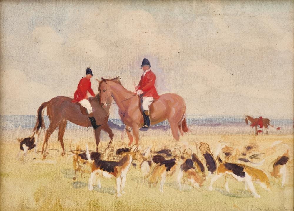 Donald Wood comparable auction result: donald wood 1889 1953 sketch for the bedale hunt
