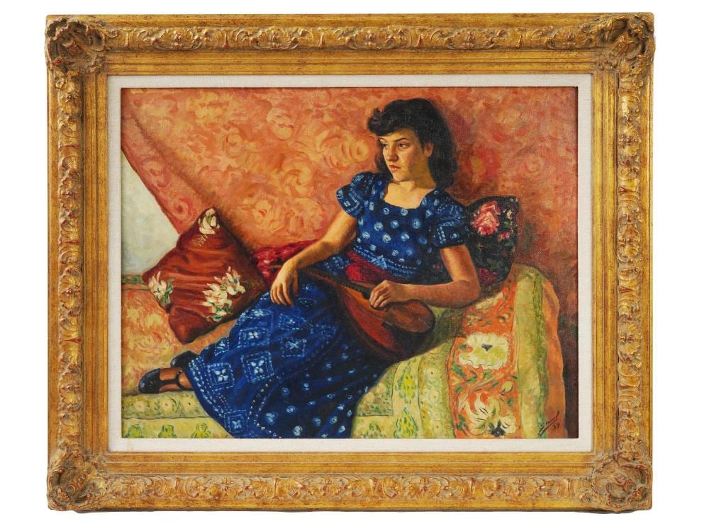 Saul Kovner comparable auction result: american female portrait painting by saul kovner