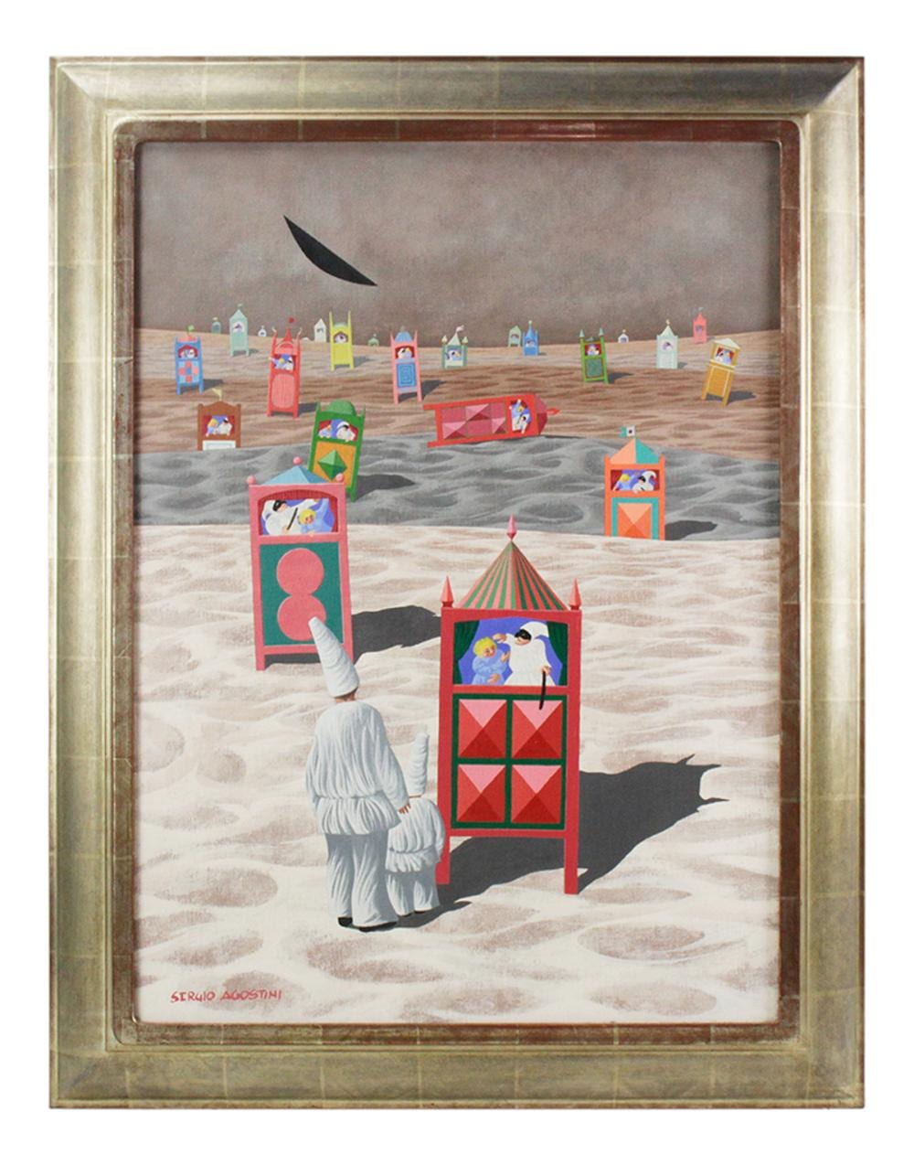 Sergio Agostini comparable auction result: sergio agostini punch and judy oil on canvas