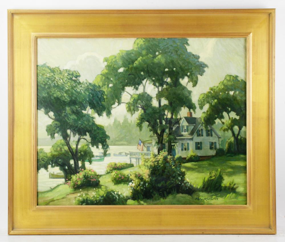 Ken Knowles comparable auction result: ken knowles misty morning time islands maine