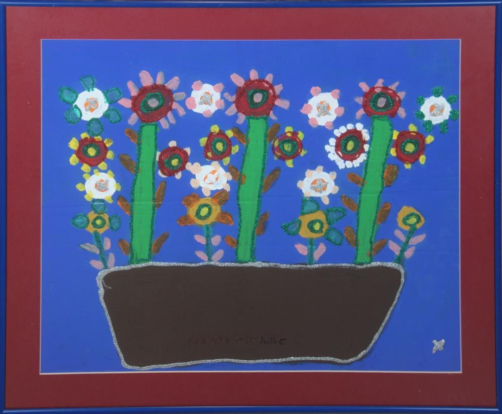 Mamie Deschillie comparable auction result: mamie deschillie w c spring flowers in pot