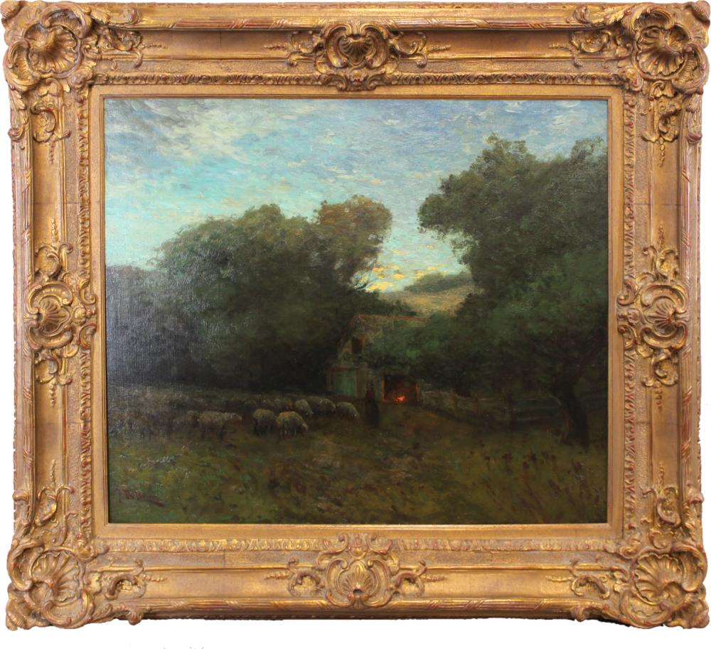 Franklin DeHaven comparable auction result: franklin dehaven o c wooded barn landscape