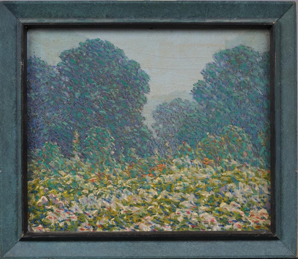 james knox 1866 1942 antique american impressionist flower garden landscape oil painting · Curated Gallery Auctions · 2024-08-25 James Knox comparable auction result: james knox 1866 1942 antique american impressionist flower garden landscape oil painting