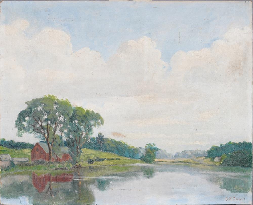 Charles Harold Davis comparable auction result: charles harold davis 1856 1933 antique american impressionist landscape original oil painting