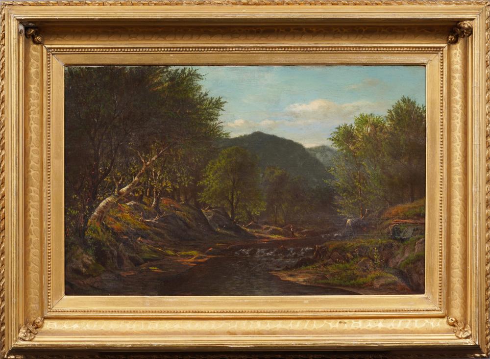 Charles Wilson Knapp 1823-1900 Antique Hudson River School Framed Landscape Oil Painting sold by Curated Gallery Auctions, lot 221 — auction record photograph