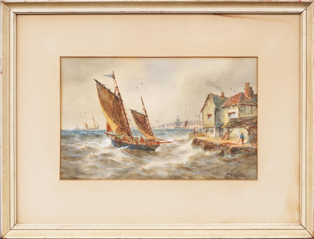 Robert Thornton Wilding comparable auction result: robert thornton wilding 1890 1928 antique english seascape watercolor signed framed painting