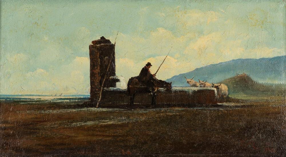 Ferruccio Rontini comparable auction result: ferruccio rontini firenze 1893 livorno 1964 buttero at the watering hole 1939