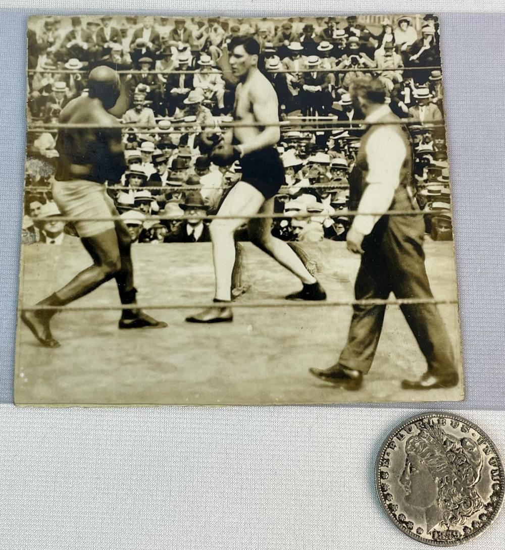 Antique April 5, 1915 Jack Johnson vs. Jess Willard Heavyweight Fight 5" x 5.25" Original Photograph sold by One Source Auctions, lot 125 — auction record photograph